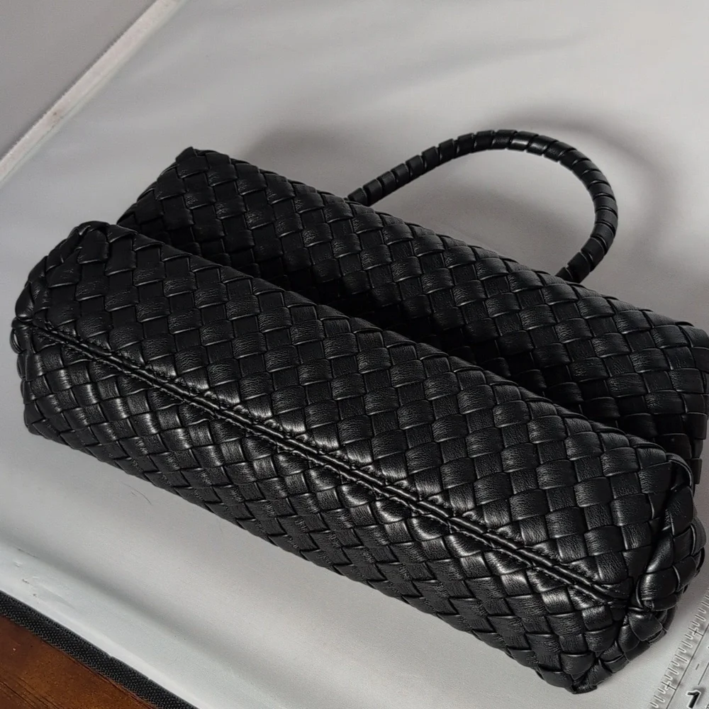 JW PEI Black Woven Elora Tote Bag Purse - Picture 10 of 13